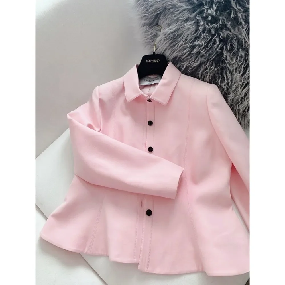 Valentino Crepe Couture flare Jacket Soft Pink